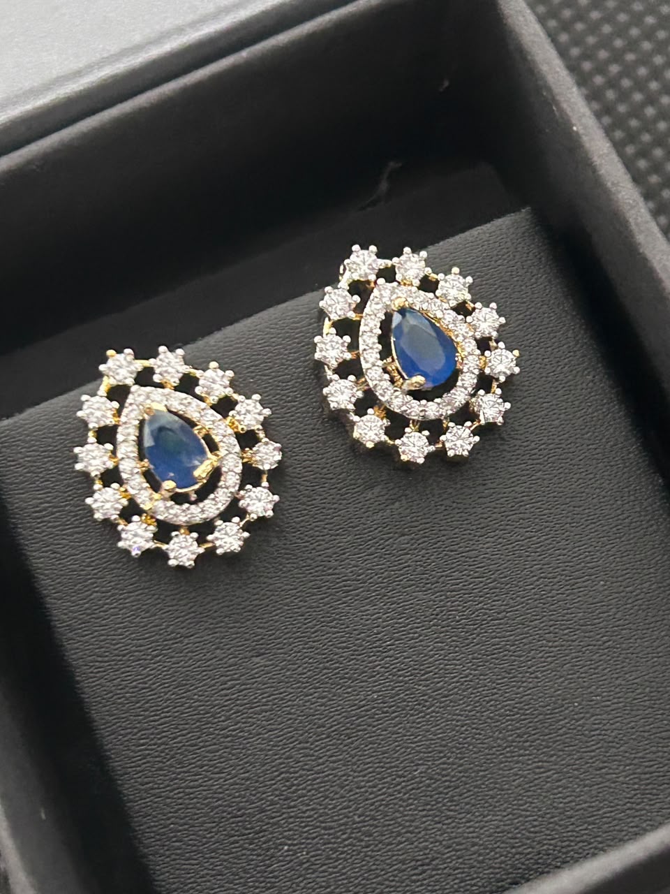 Aurelia Teardrop Diamond-Look Stud Earrings – 3 Colors