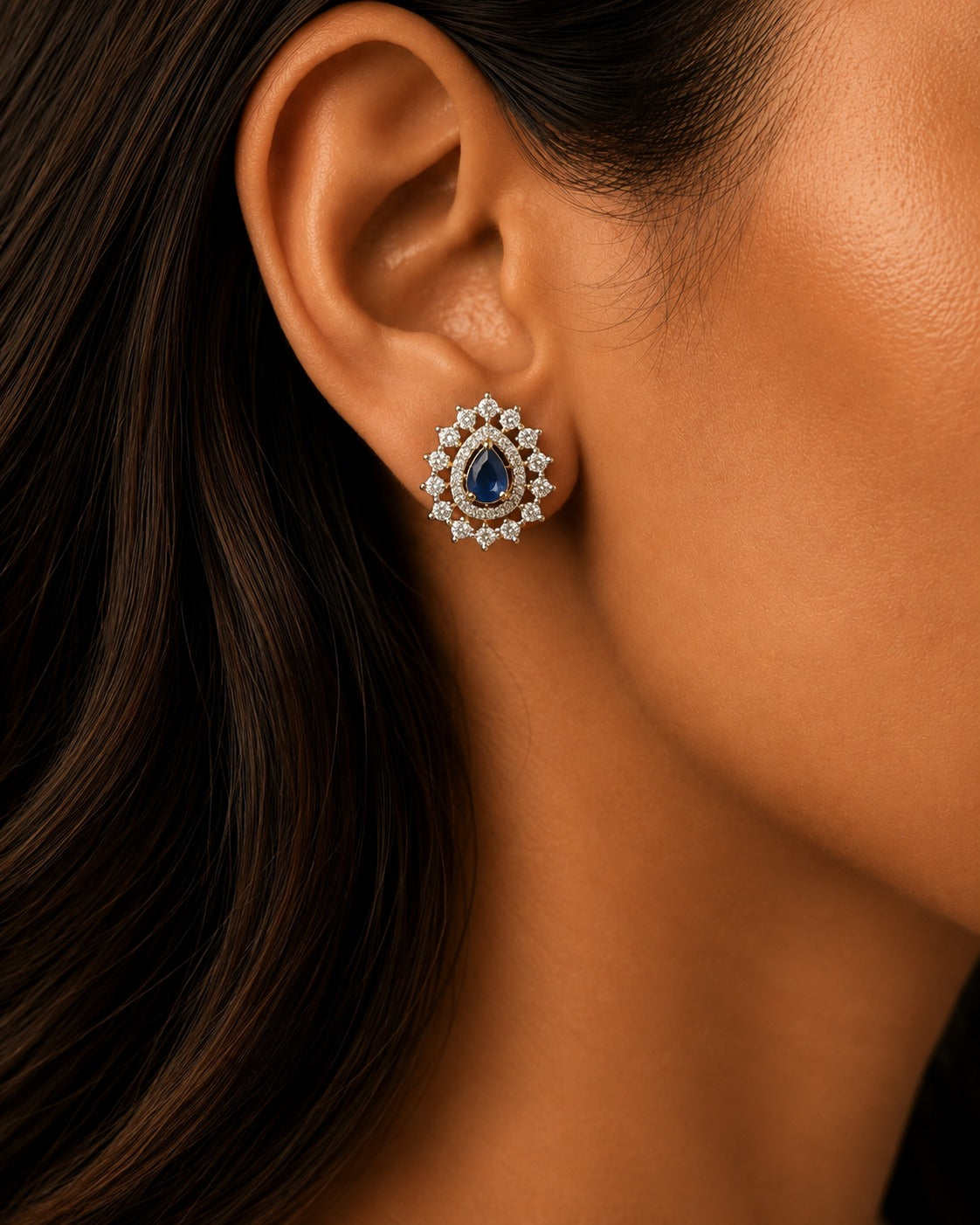 Aurelia Teardrop Diamond-Look Stud Earrings – 3 Colors