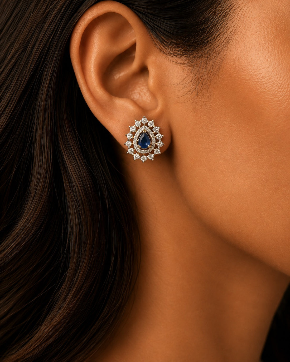 Aurelia Teardrop Diamond-Look Stud Earrings – 3 Colors