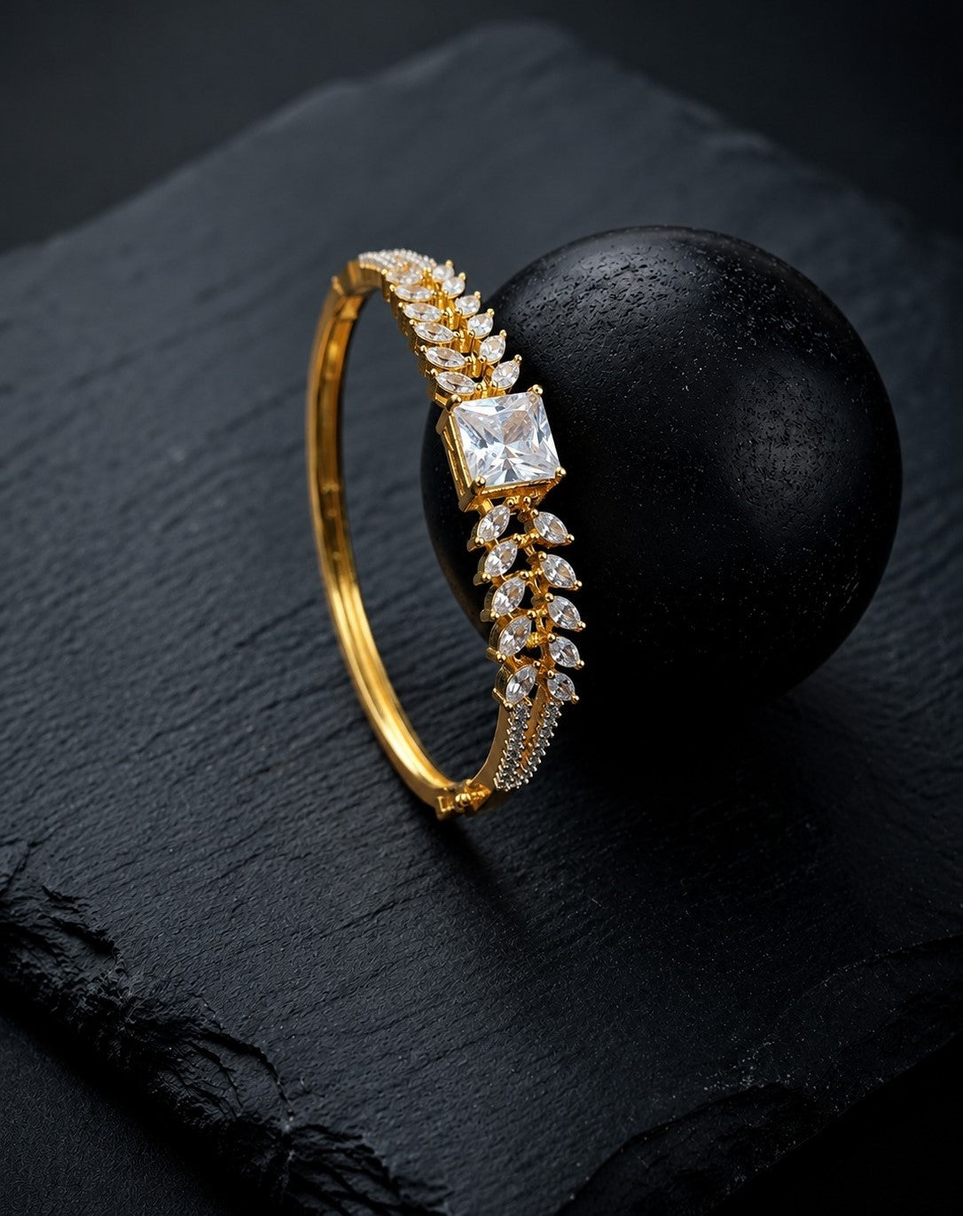 Aarohi Crystal Leaf Bracelet