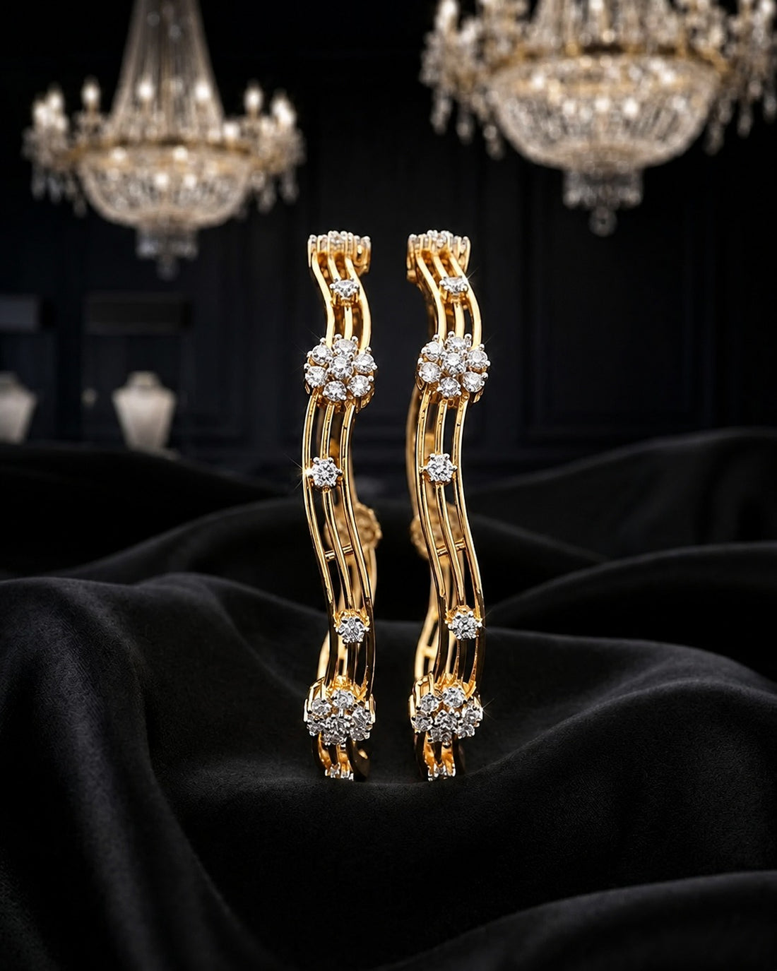 Aarshvi Cluster Sparkle Bangle Set