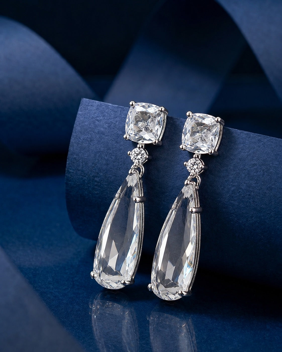 Aadhya Crystal Cascade Drop Earrings