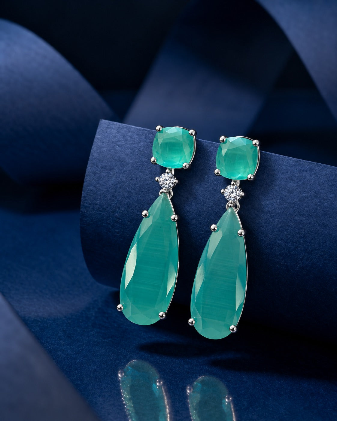 Aadhya Crystal Cascade Drop Earrings