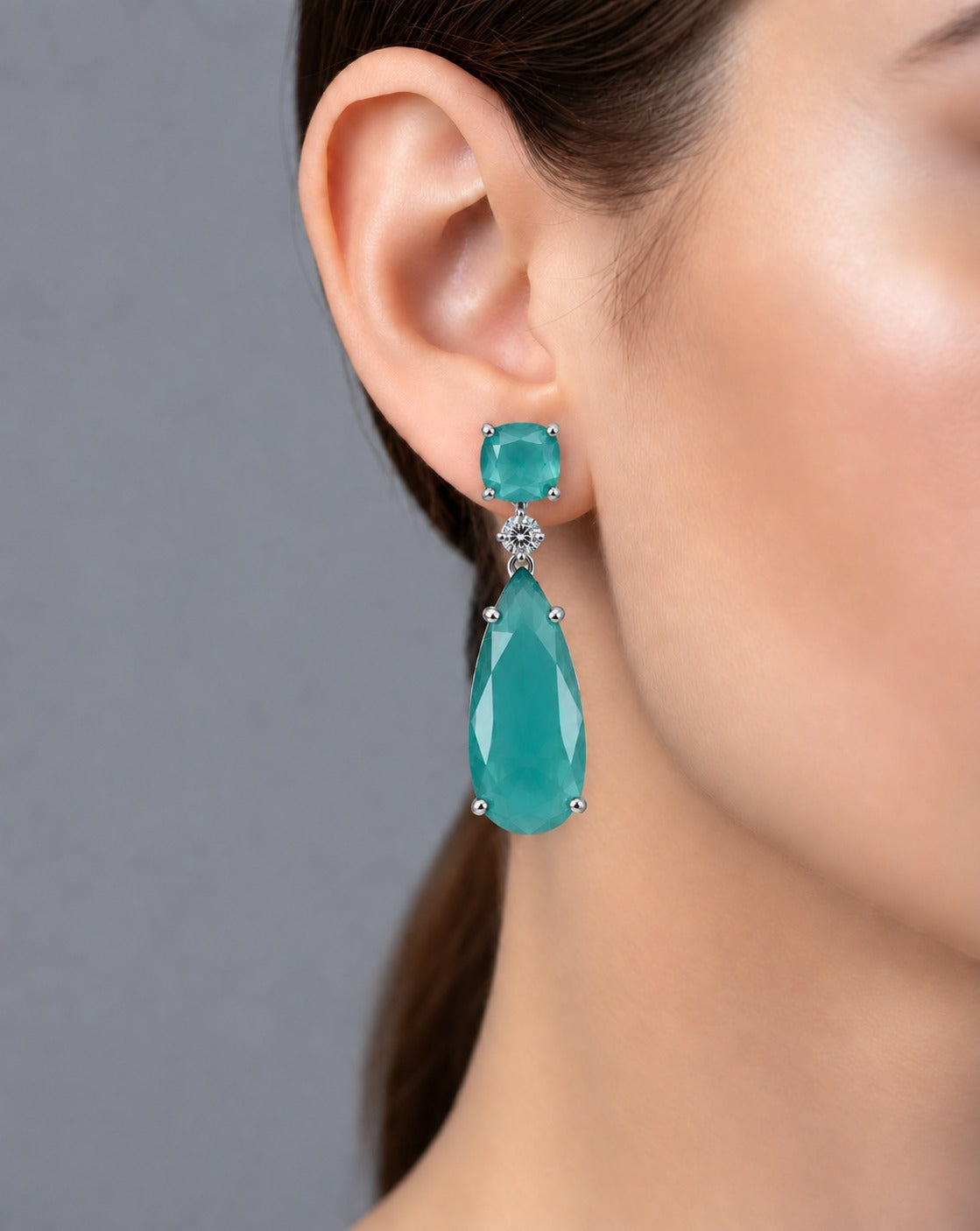 Aadhya Crystal Cascade Drop Earrings