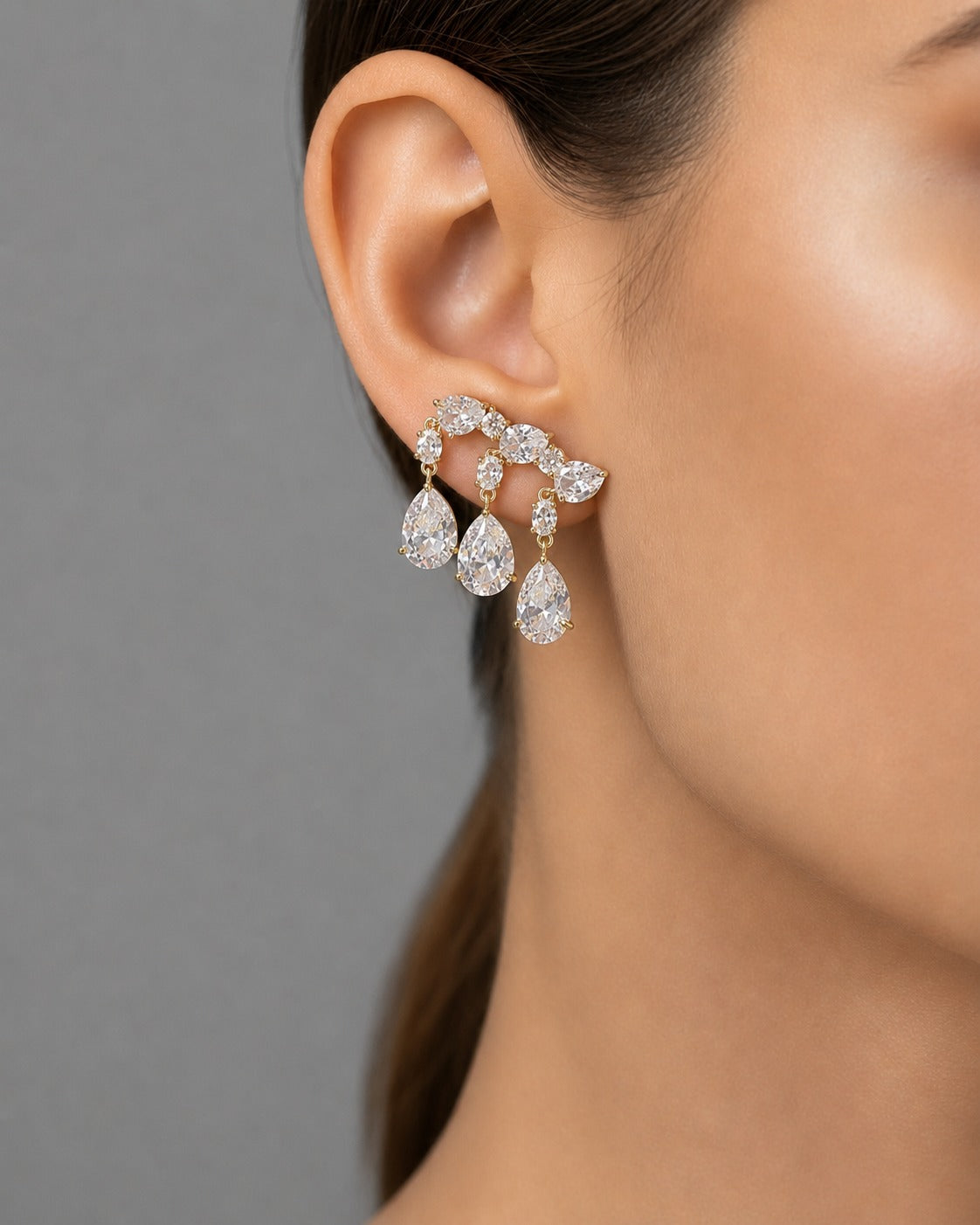 Myra Luxe Crystal Teardrop Earrings