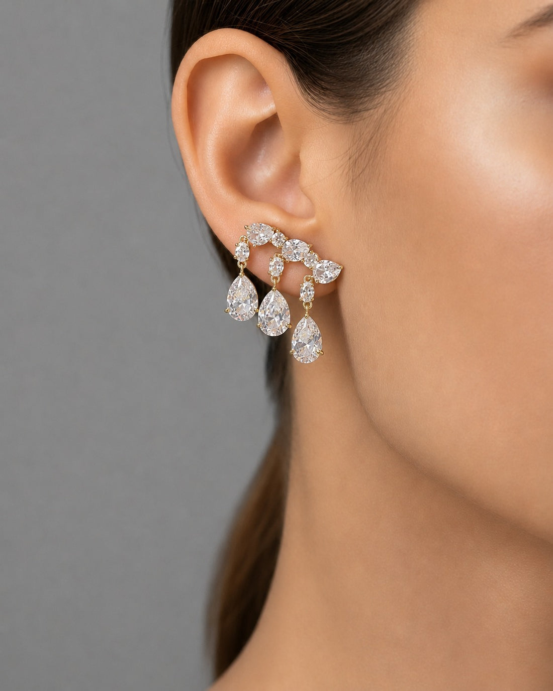 Myra Luxe Crystal Teardrop Earrings