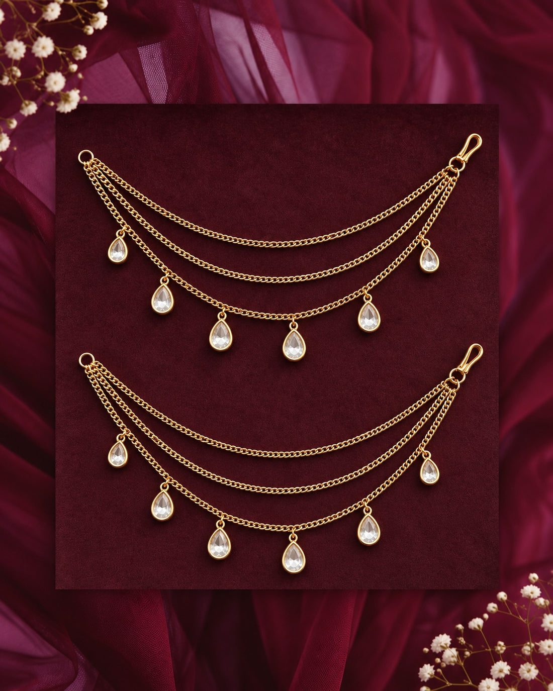 Vayuna Teardrop Cascade Layered Chain