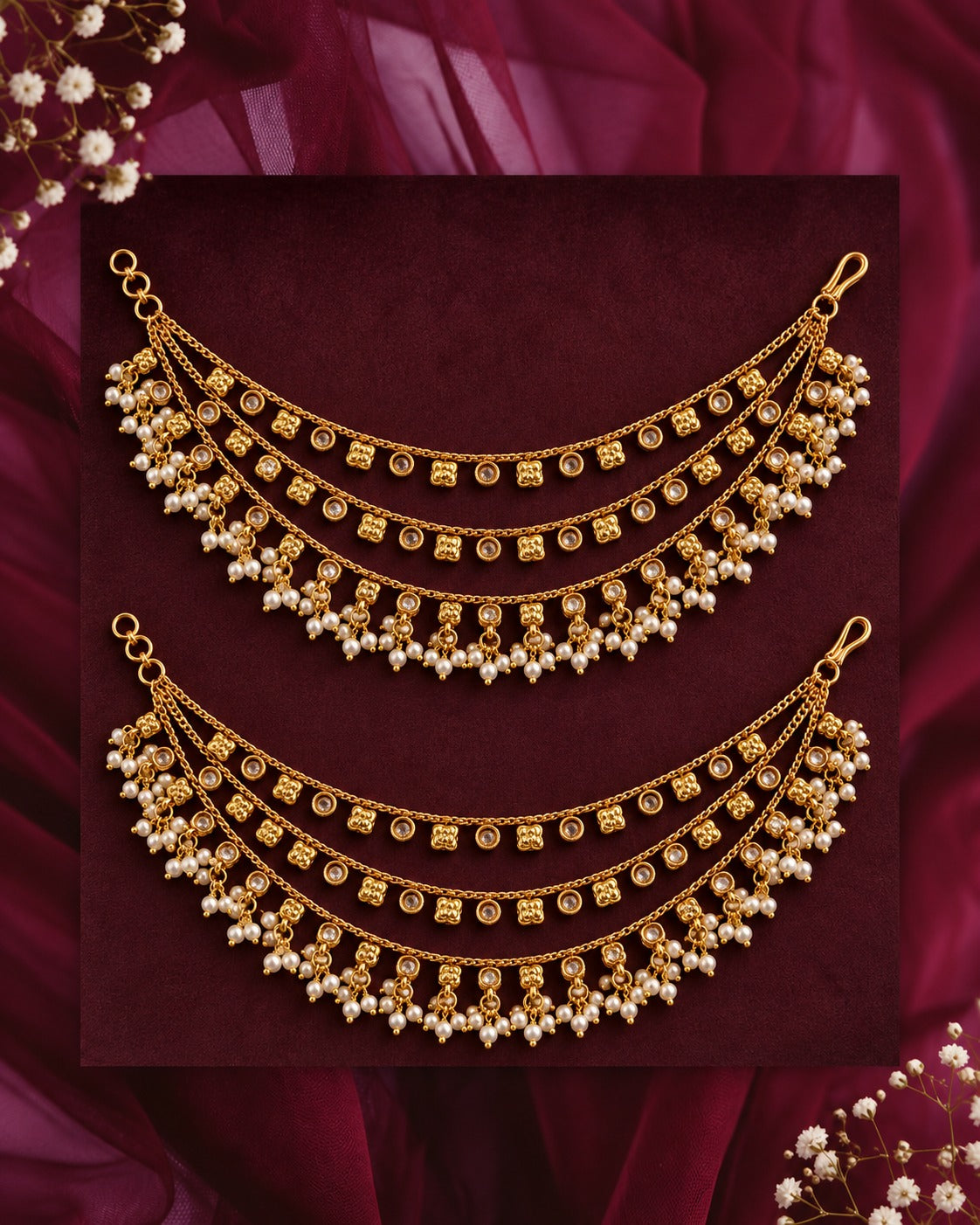 Aarini Antique Pearl Charm Kaan Chain