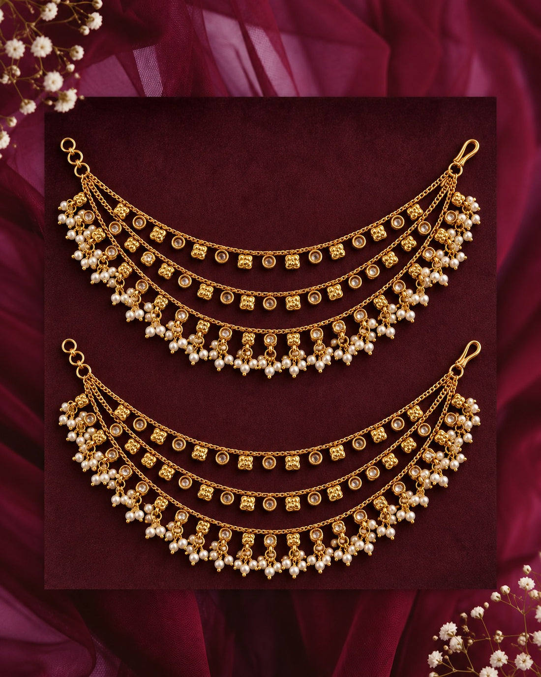 Aarini Antique Pearl Charm Kaan Chain