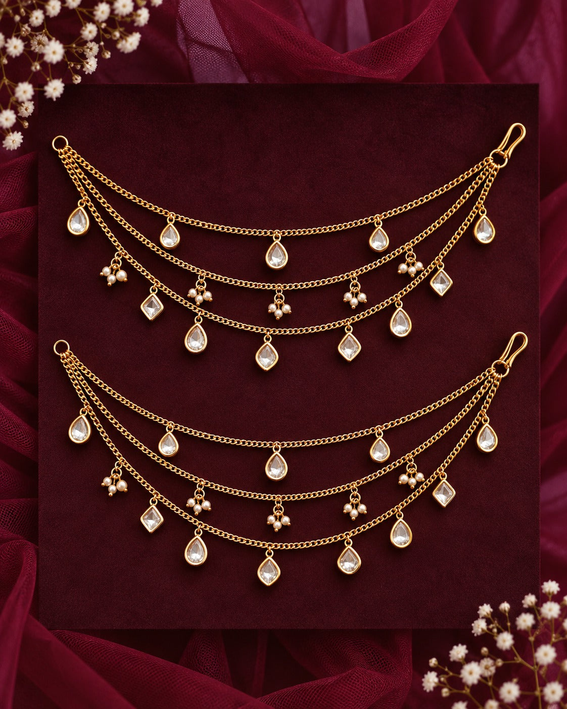 Meherza Kundan Charm Kaan Chain