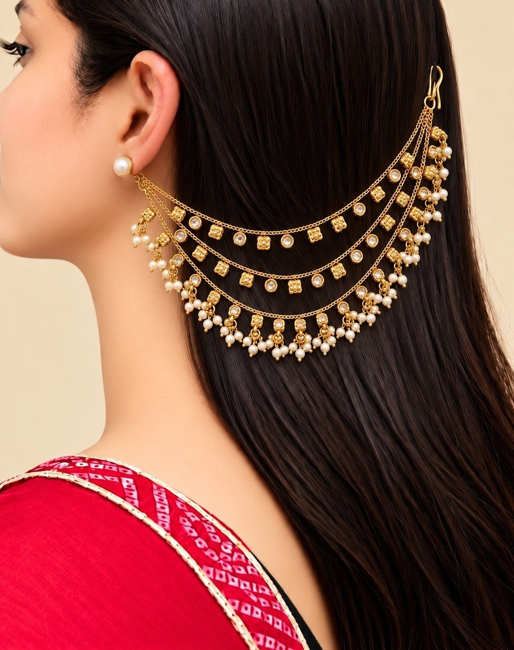 Aarini Antique Pearl Charm Kaan Chain