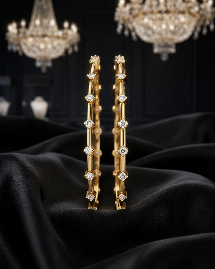 Aavika Solitaire Line Bangle Set Pack Of 2