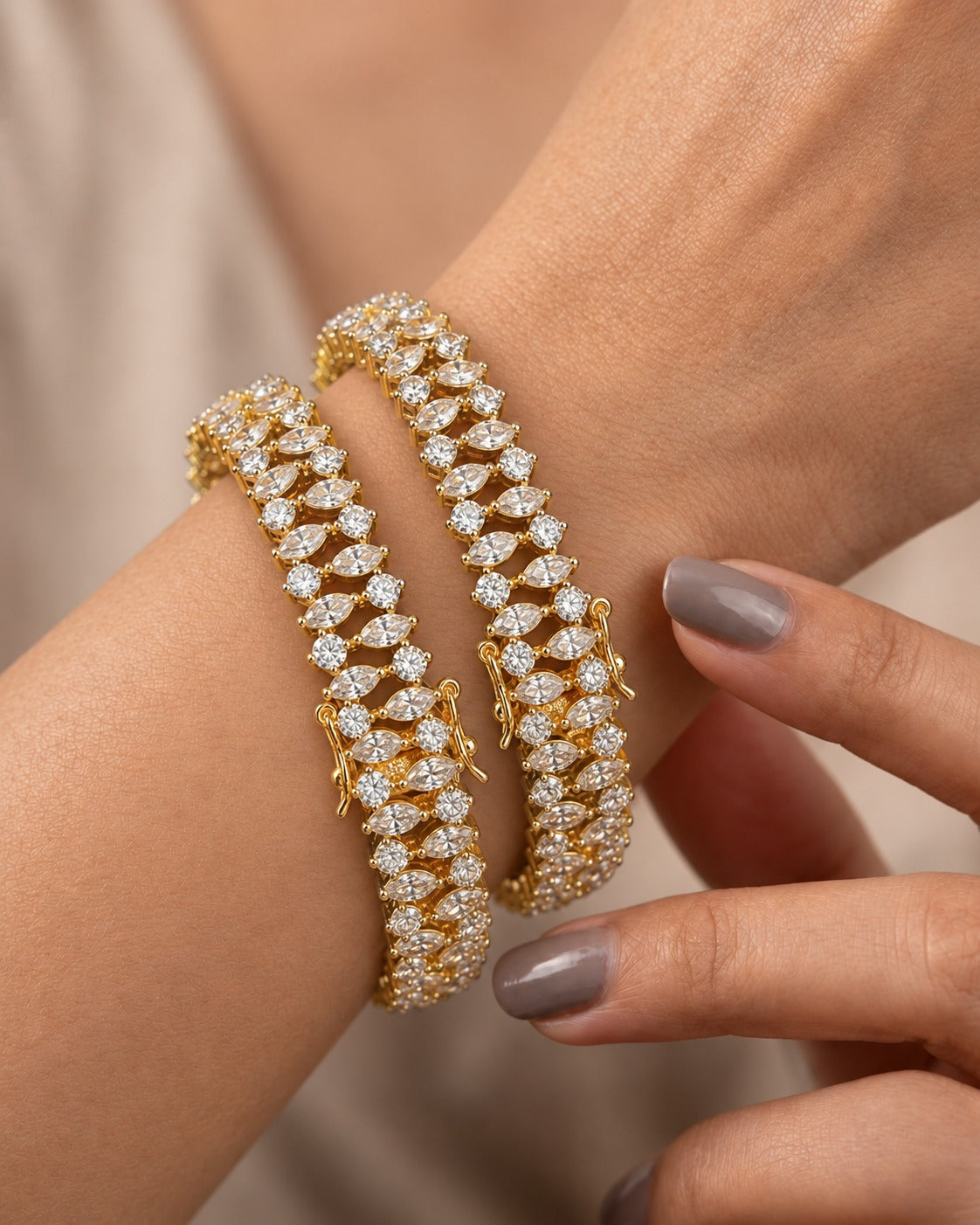 Elira Marquise Sparkle Bangle Set