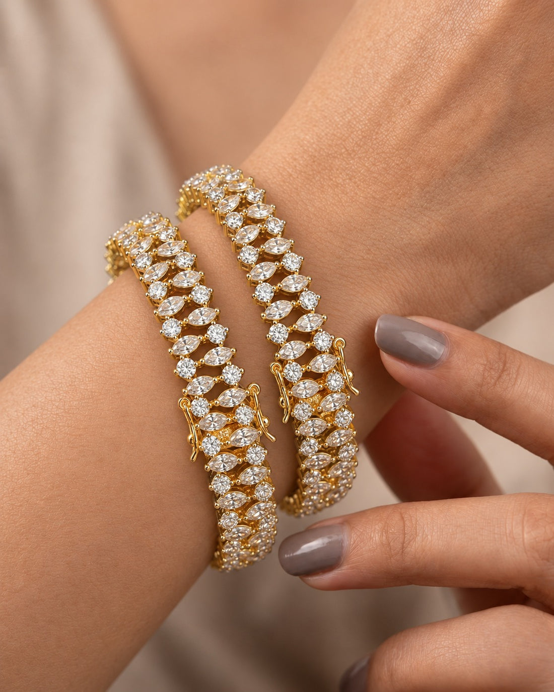 Elira Marquise Sparkle Bangle Set