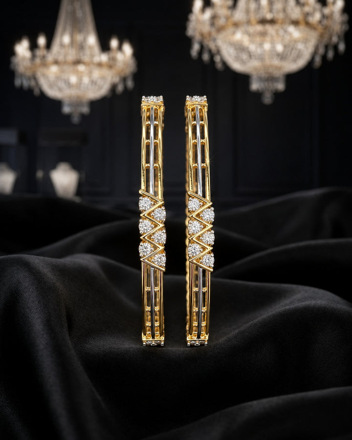 Avira Chevron Sparkle Bangle Set