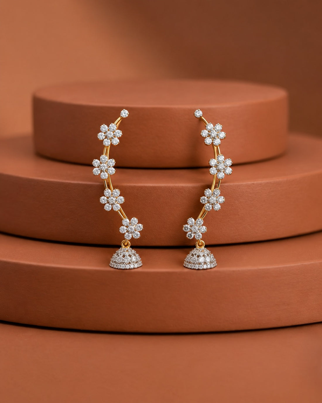 Tavisha Floral Vine Jhumki Earrings