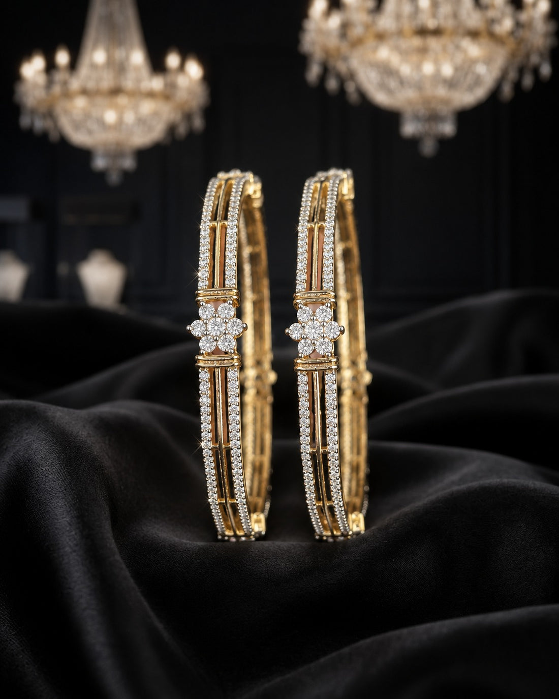 Elara Celestine Two-Tone Stone Bangle