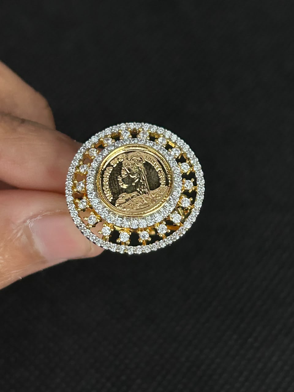 Regal Coin Halo Ring