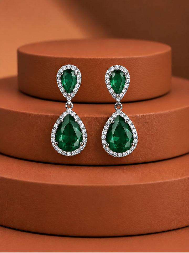 Aaradhya Ruby AD Teardrop Earrings