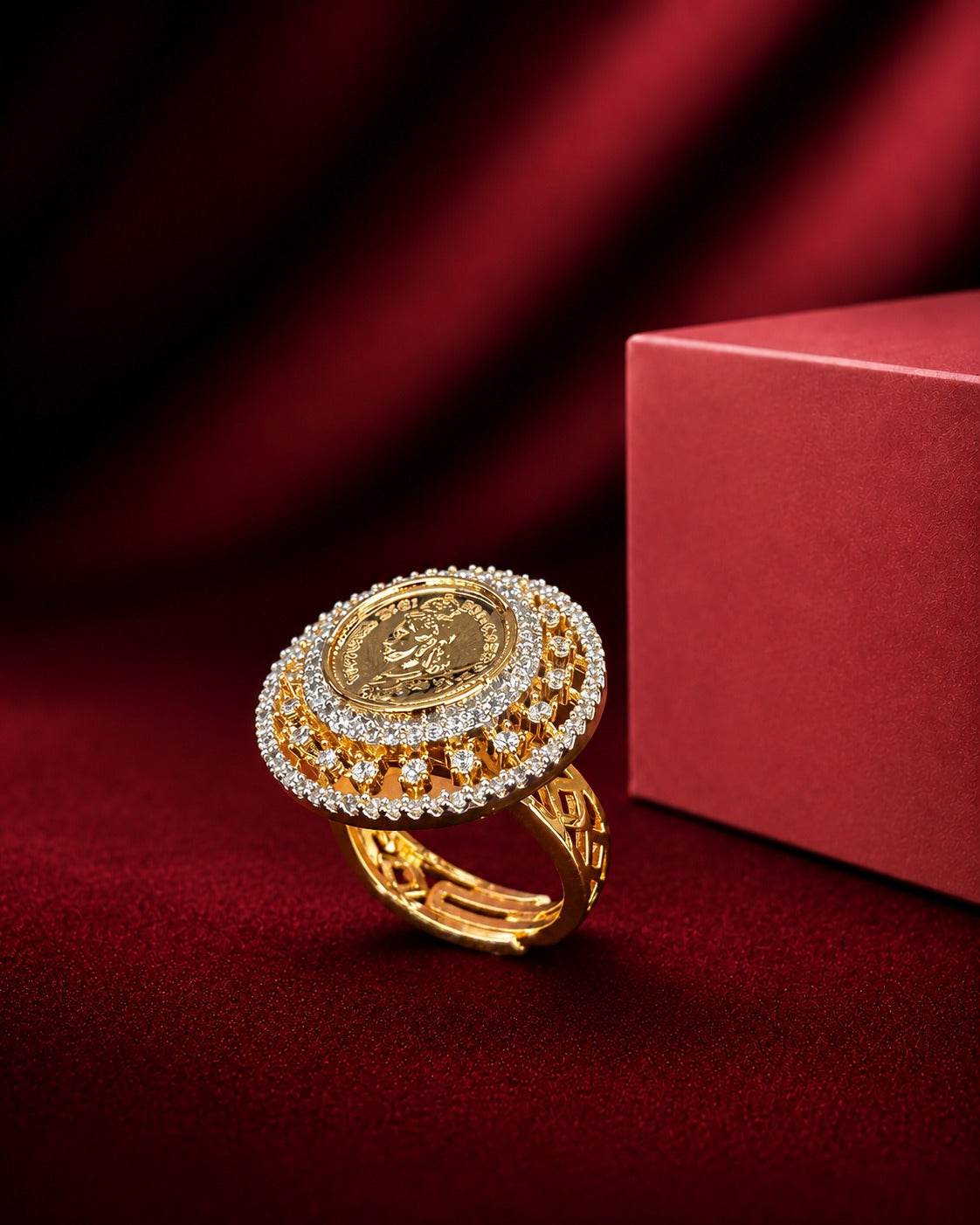 Regal Coin Halo Ring