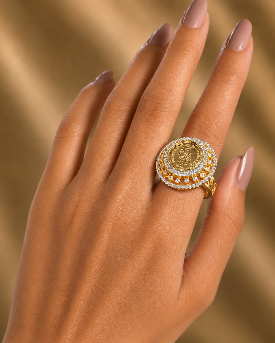 Regal Coin Halo Ring