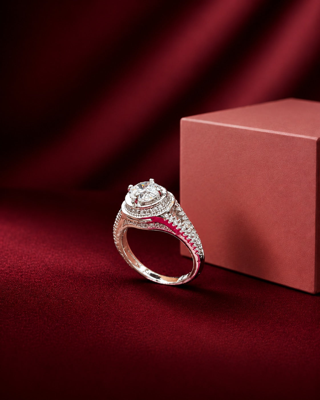 Aarisha Radiant Solitaire Halo Ring