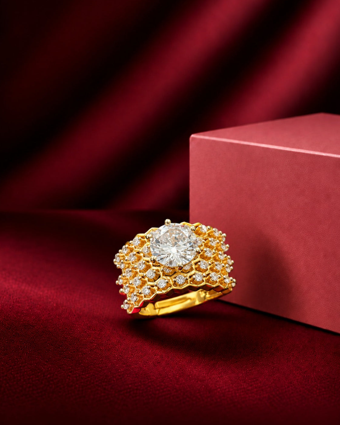 Aarvi Regal Solitaire Adjustable Ring