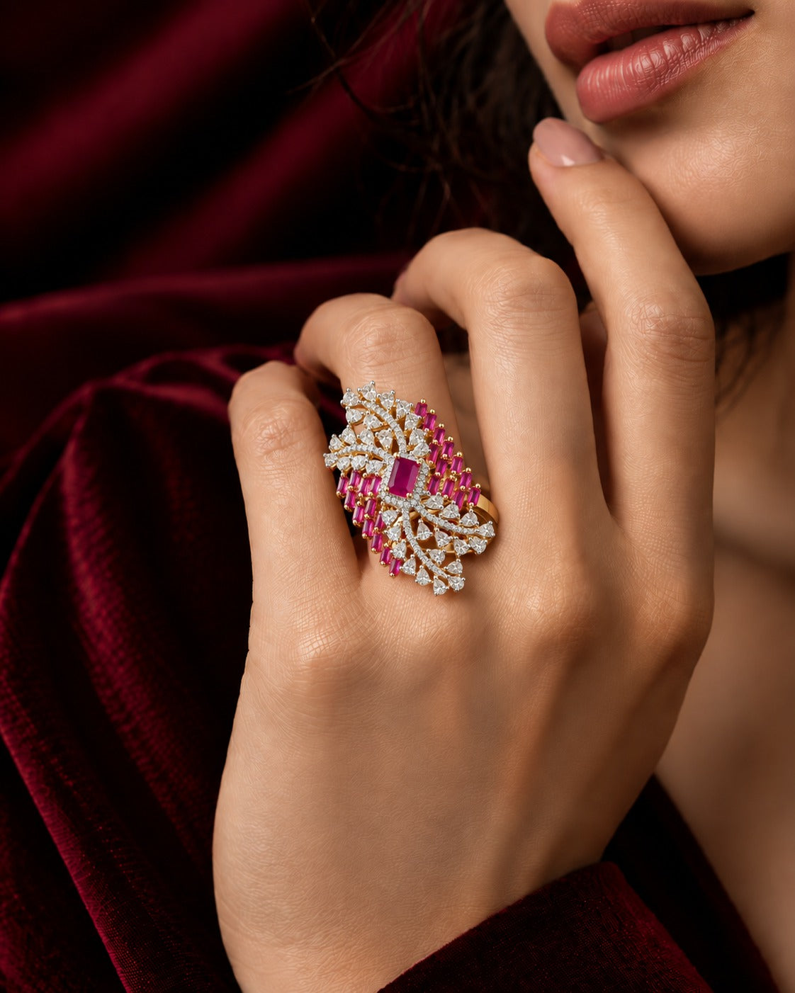 Ruvika Ruby Adjustable Ring