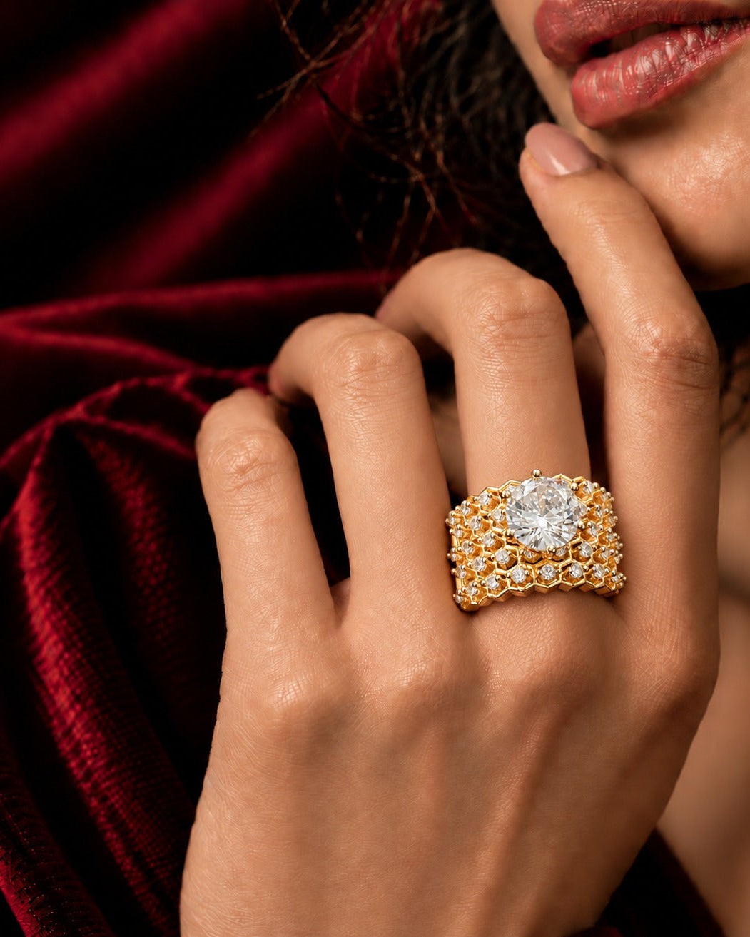 Aarvi Regal Solitaire Adjustable Ring
