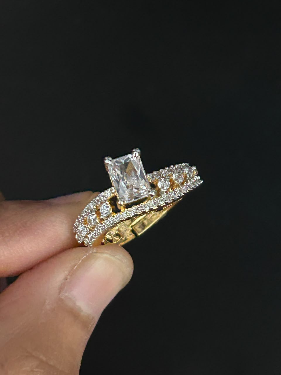 Avira Geometric Solitaire Adjustable Ring