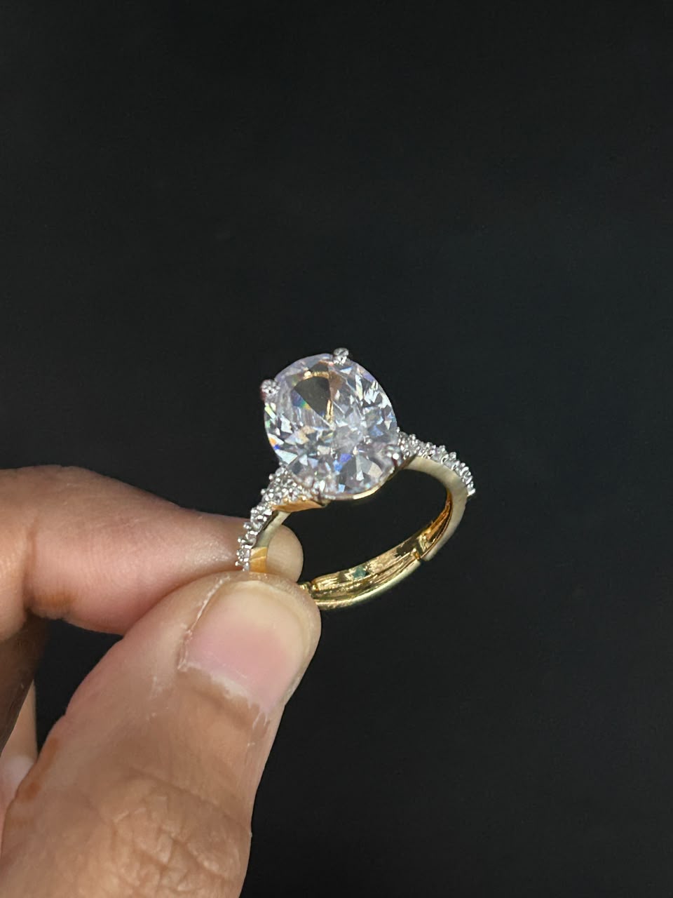 Alessia Oval Solitaire Adjustable Ring