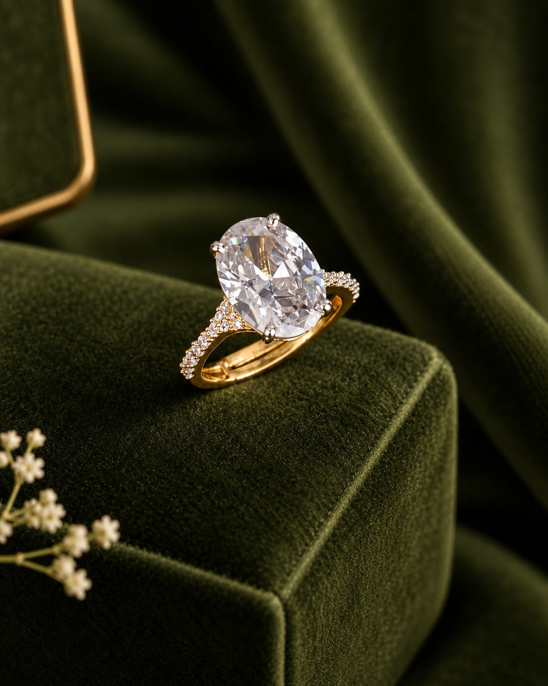 Alessia Oval Solitaire Adjustable Ring