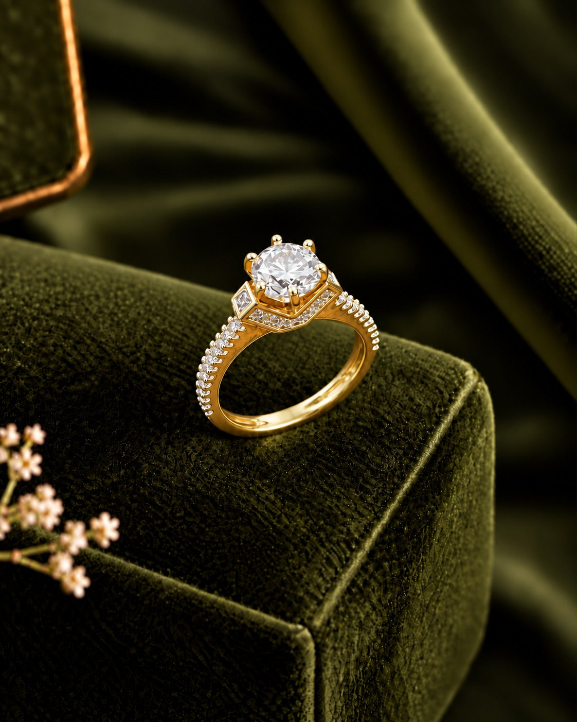 Reyanshi Crown Solitaire Ring