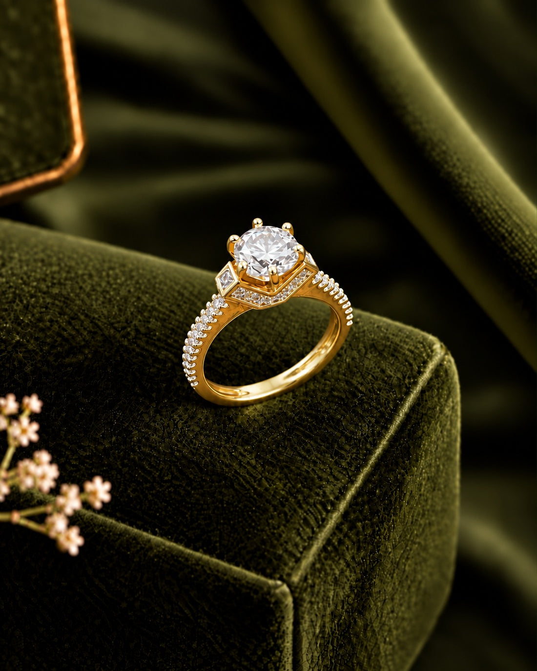 Reyanshi Crown Solitaire Ring