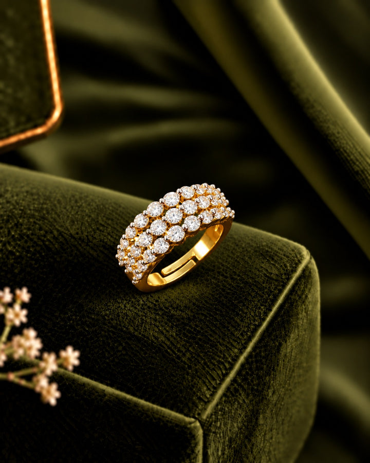Avyara Triple Row Adjustable Ring