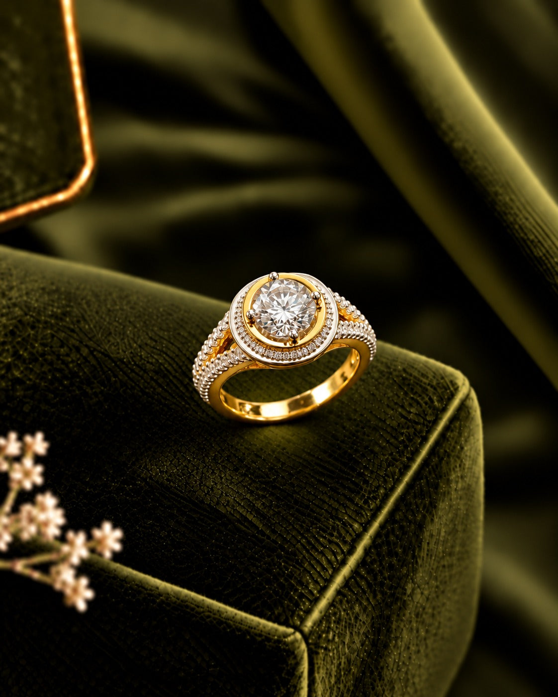 Aarisha Radiant Solitaire Halo Ring