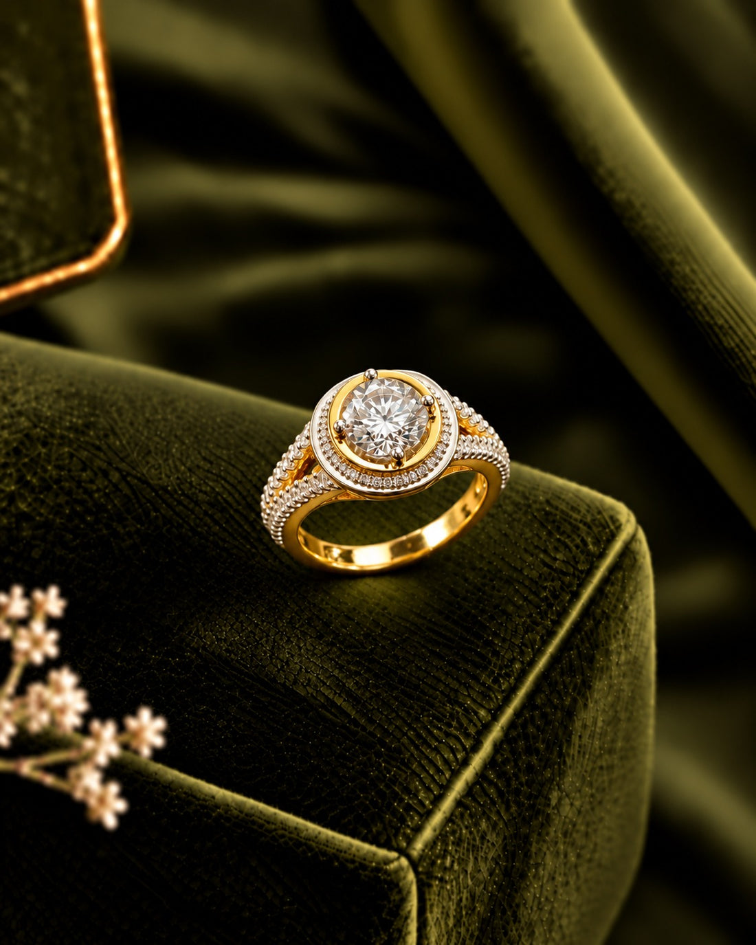 Aarisha Radiant Solitaire Halo Ring
