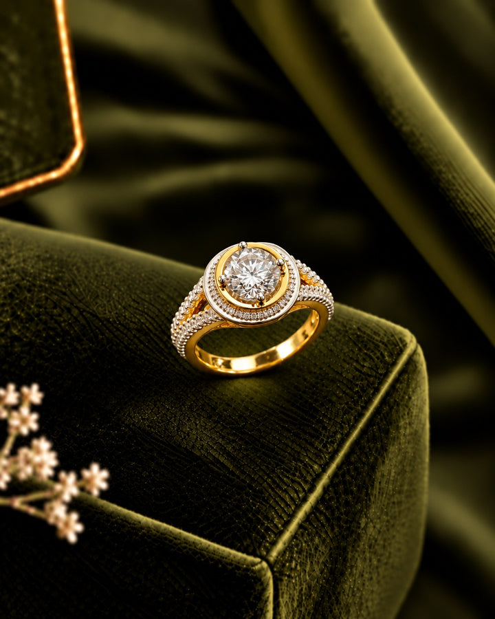 Aarisha Radiant Solitaire Halo Ring