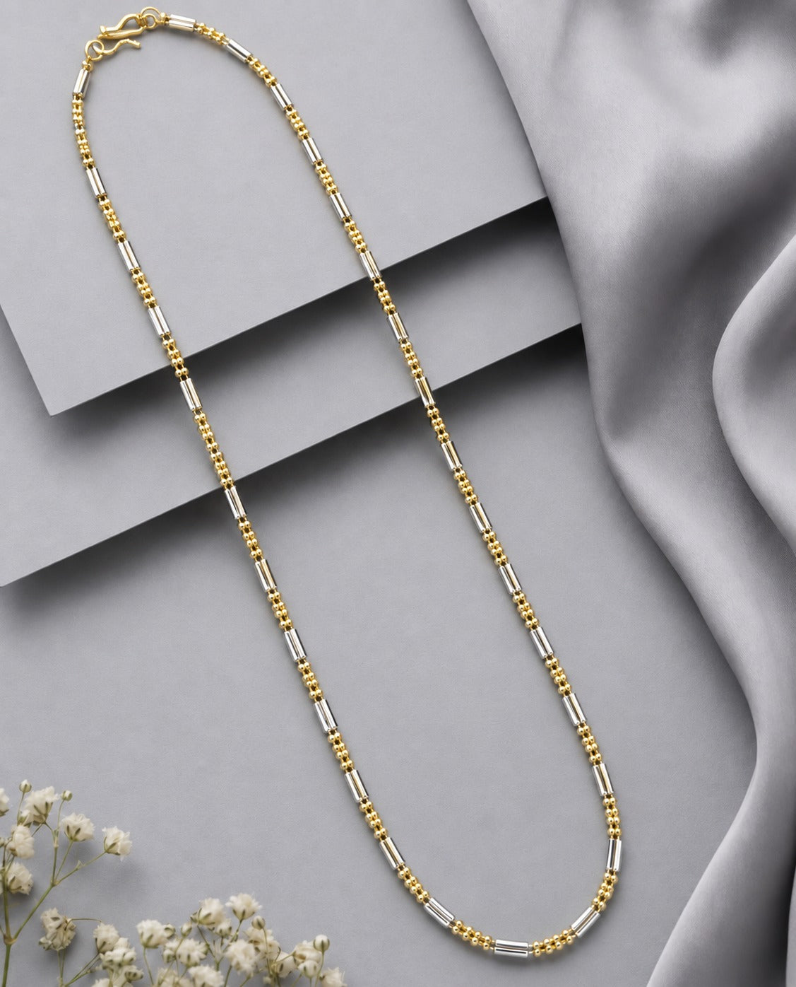 Avelora Italian Two-Tone Beaded Long Chain