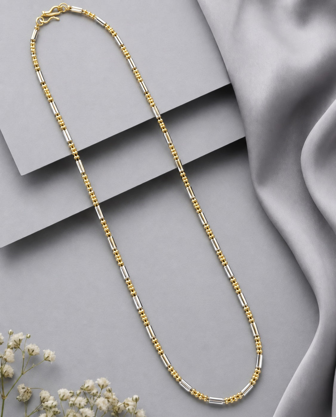 Avelora Italian Two-Tone Beaded Long Chain