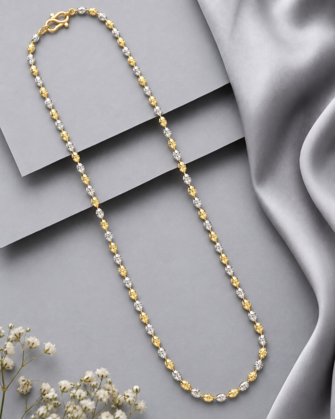 Aurevia Italian Two-Tone Bead Long Chain