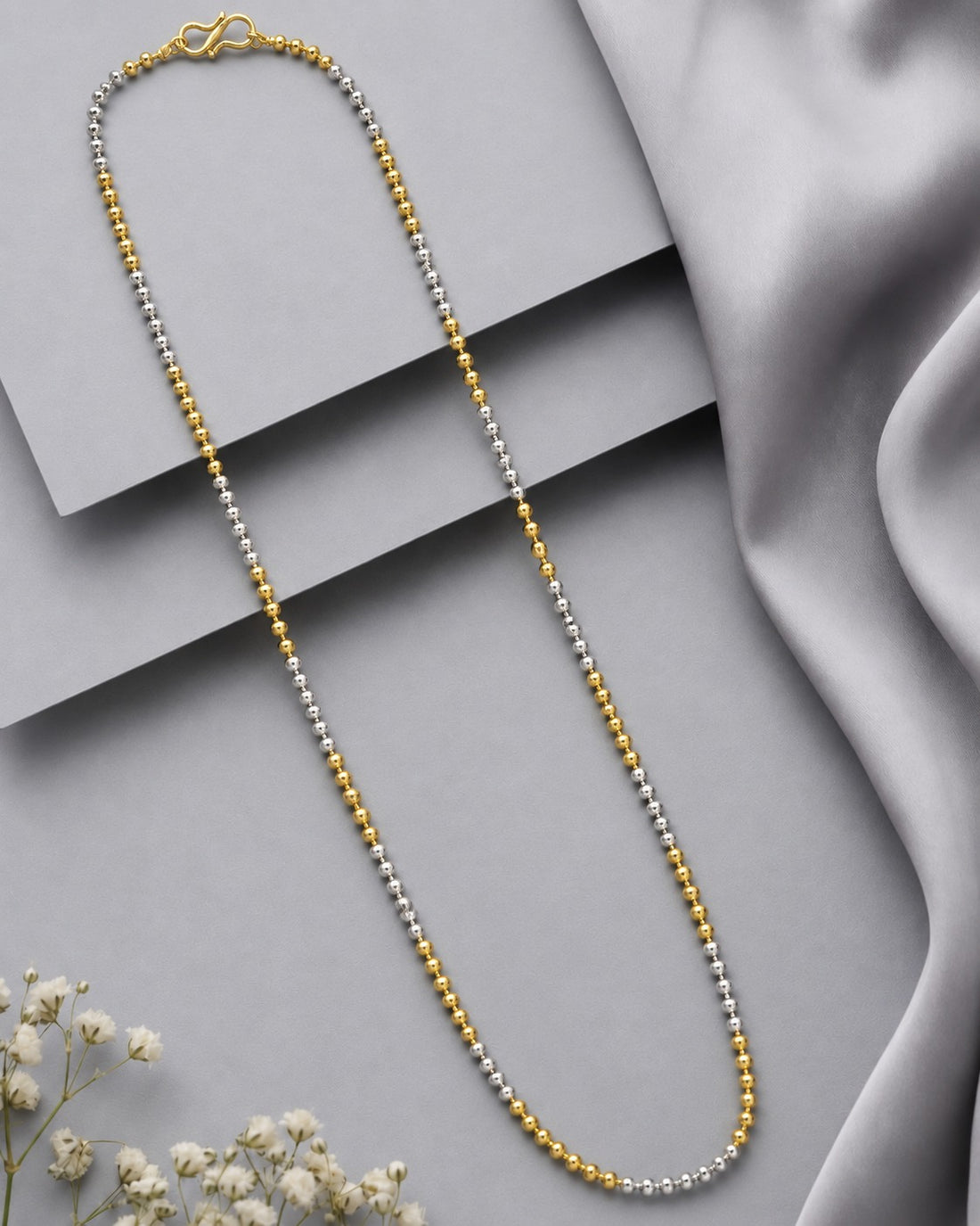 Serina Italian Two-Tone Bead Long Chain