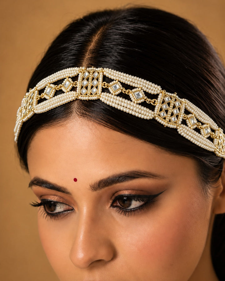 Rajsi Pearl Kundan Matha Patti