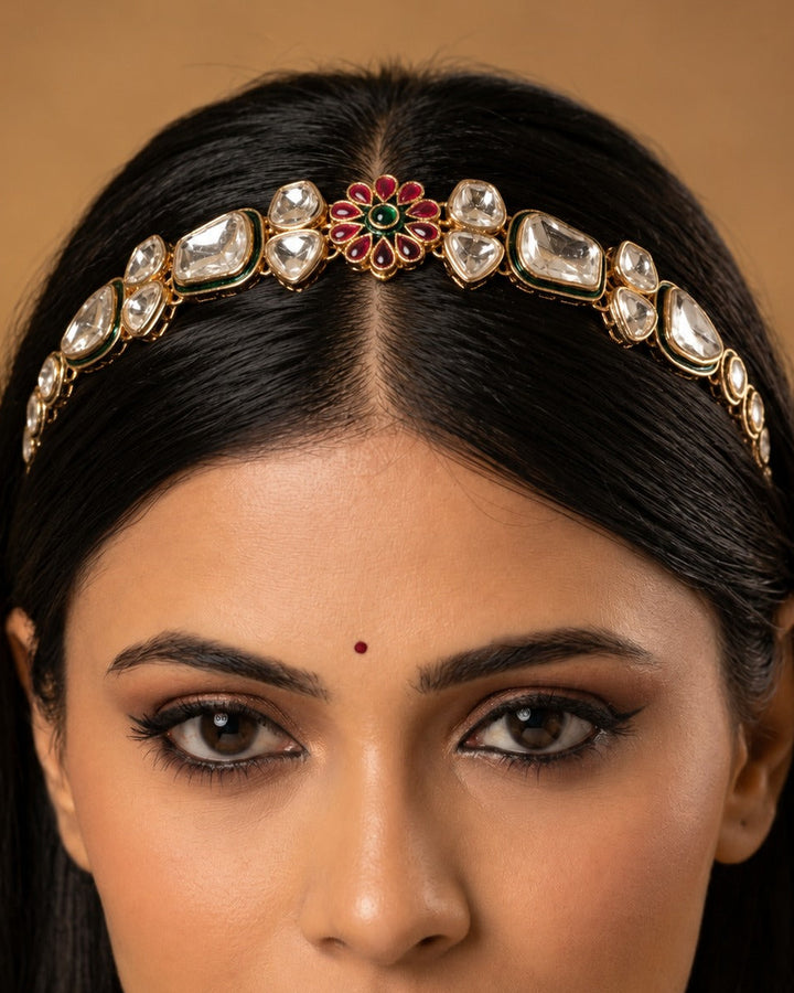 Vanya Kundan Floral Sheeshphool For Women