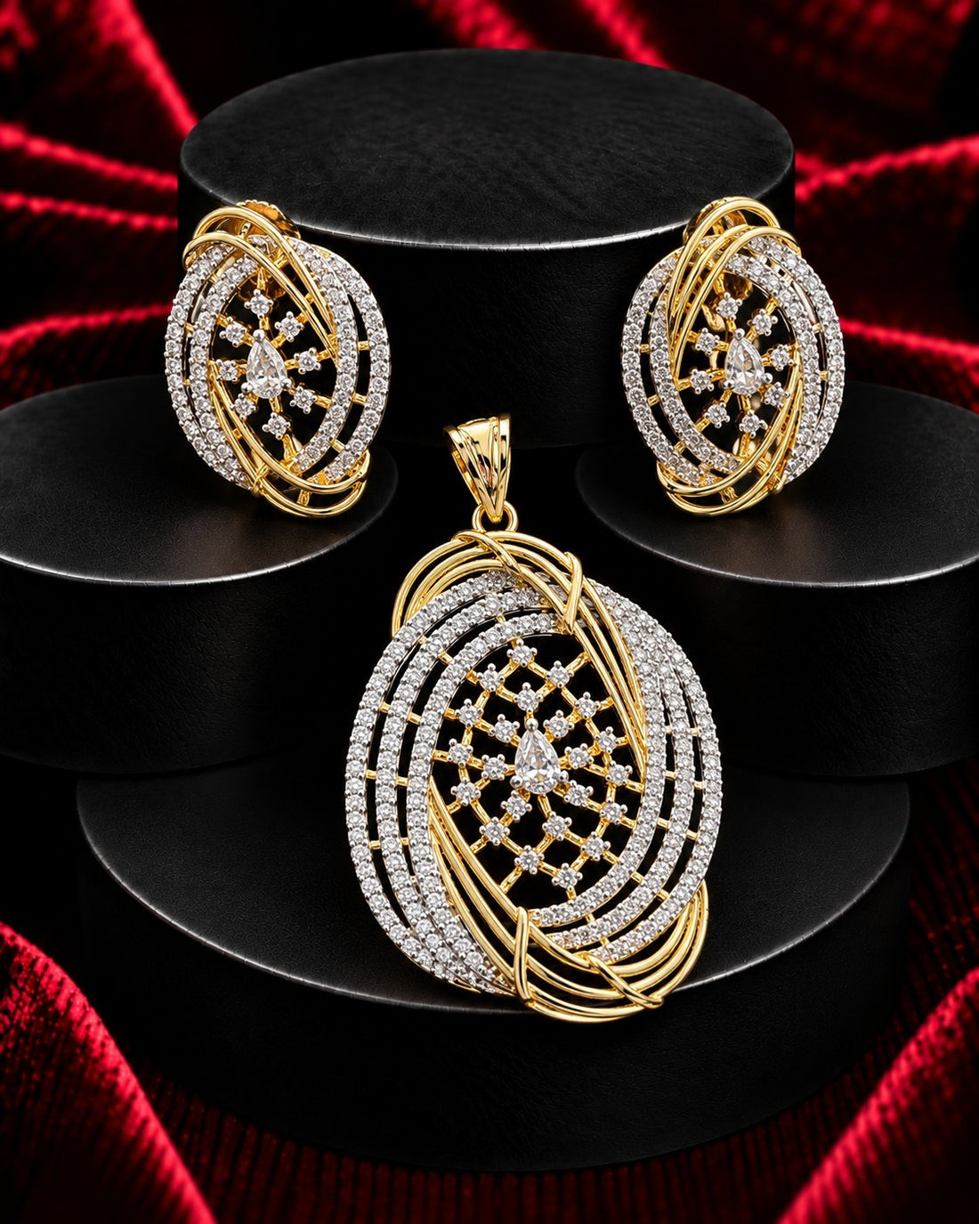 Aurelia -Floral Gold Pendant Set