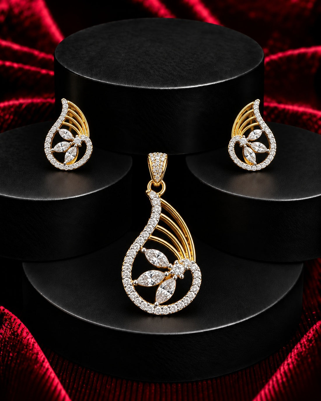 Zivara Grace Teardrop Pendent Set
