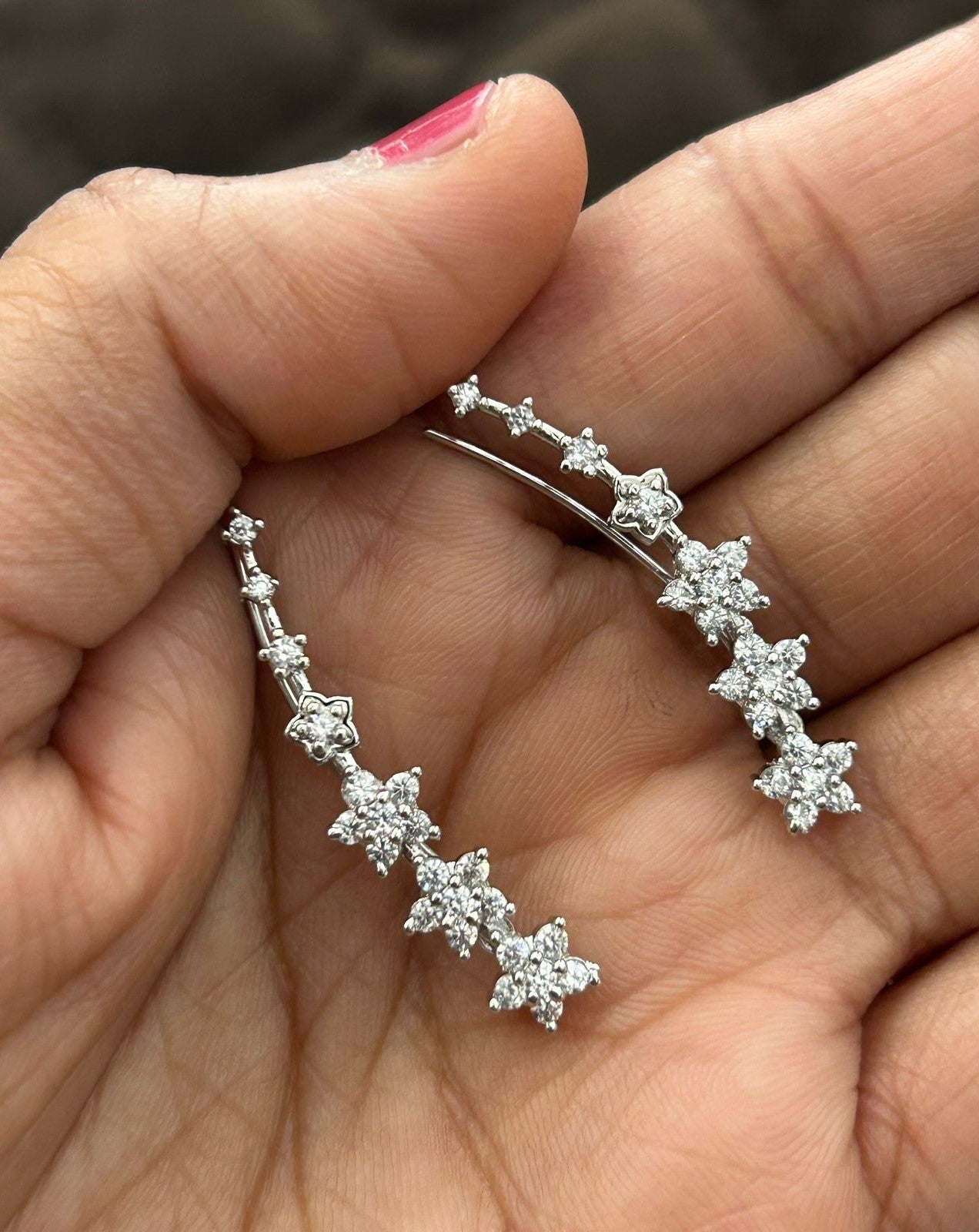 Floral Diamond Ear Cuff | Gold Finish Statement Ear Jewellery