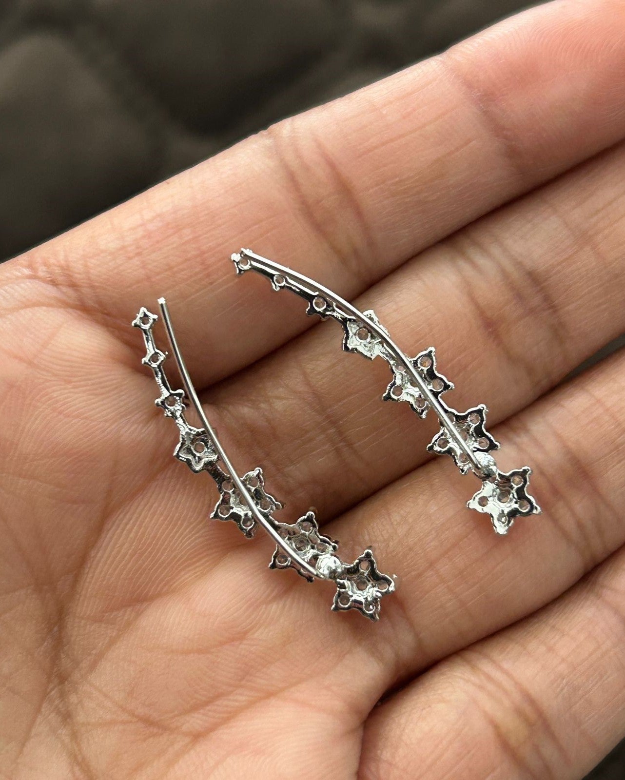 Floral Diamond Ear Cuff | Gold Finish Statement Ear Jewellery