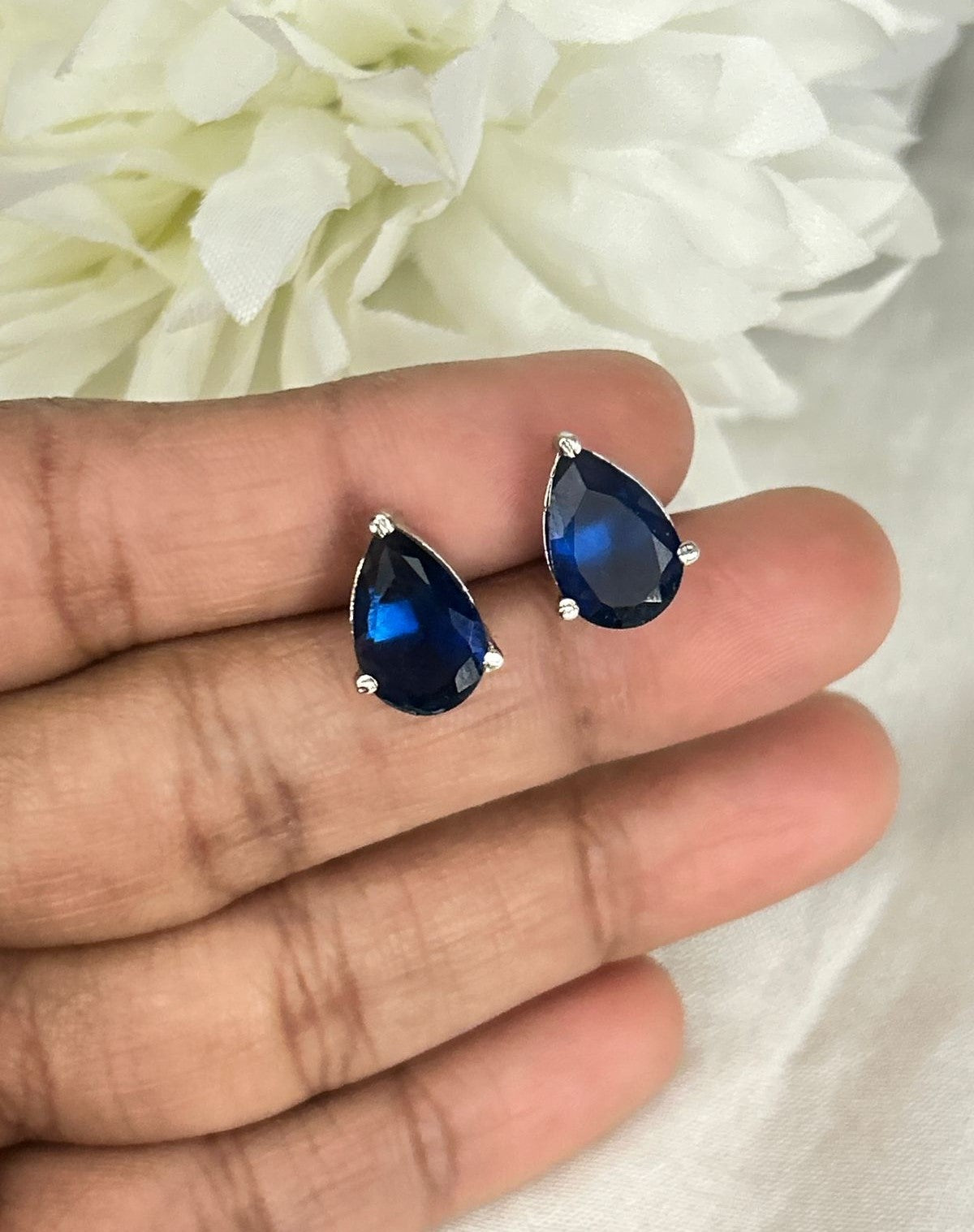 Silver Finish Swarovski Cushion Stud Earrings – Multi Colour Statement Collection