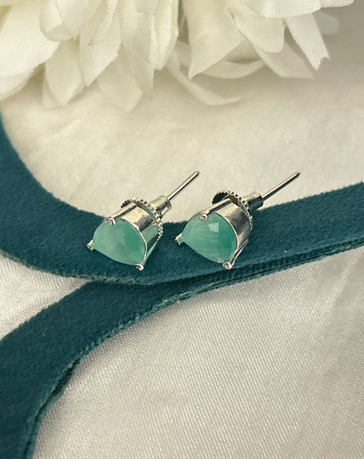 Swarovski Heart Cut Crystal Stud Earrings – Silver Finish | Multi Colour Options